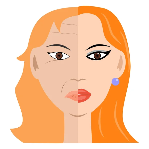 Deux moitiés du visage — Image vectorielle