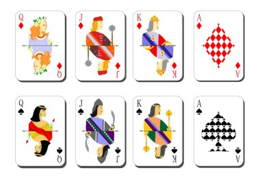Playing cards bubi peaks clipart