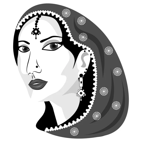Femme orientale noir — Image vectorielle
