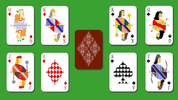 Jogar cartas bubi picos — Vetor de Stock