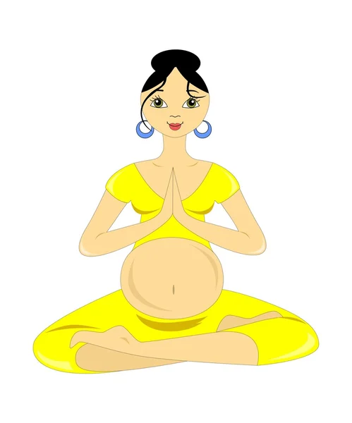 Йога для беременных женщин — стоковый вектор