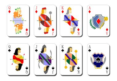 Playing cards bubi peaks clipart