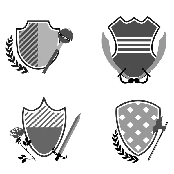 Shield logó fekete — Stock Vector