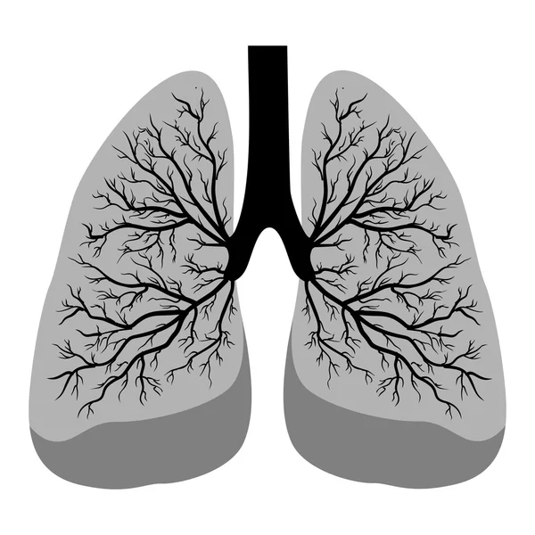 Menselijke longen zwart — Stockvector