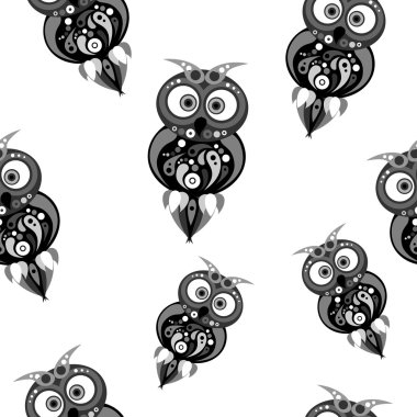 Baykuşlar arka plan siyah