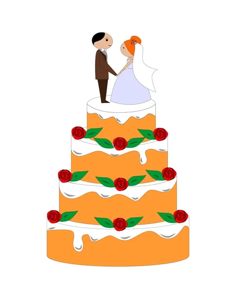 Bolo de casamento —  Vetores de Stock