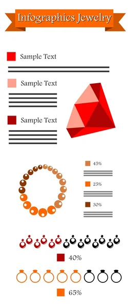 Gioielli infografici — Vettoriale Stock