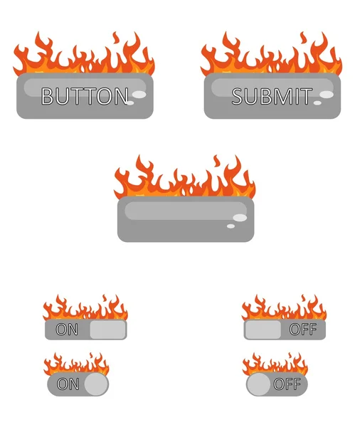 Web ボタンの火 — ストックベクタ