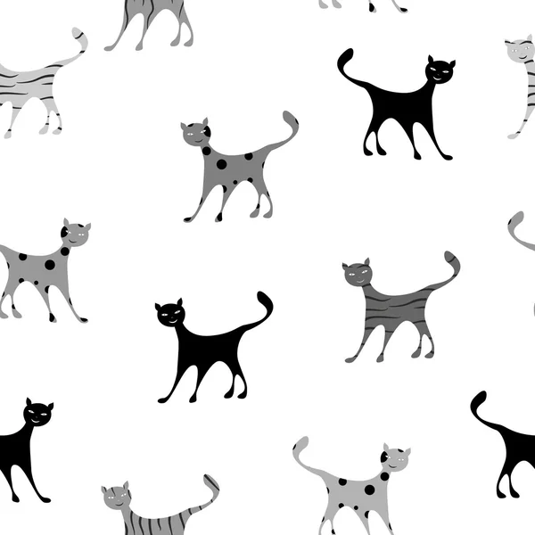 Kočky na pozadí černé — Stockový vektor