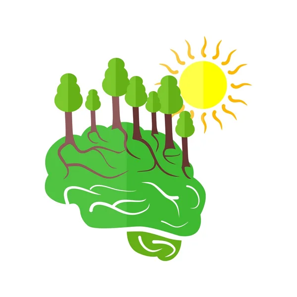 Mozek a příroda — Stockový vektor