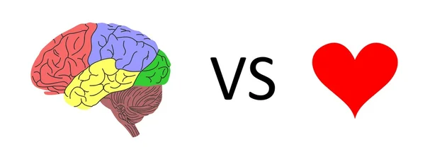 Brain vs hjärta — Stock vektor