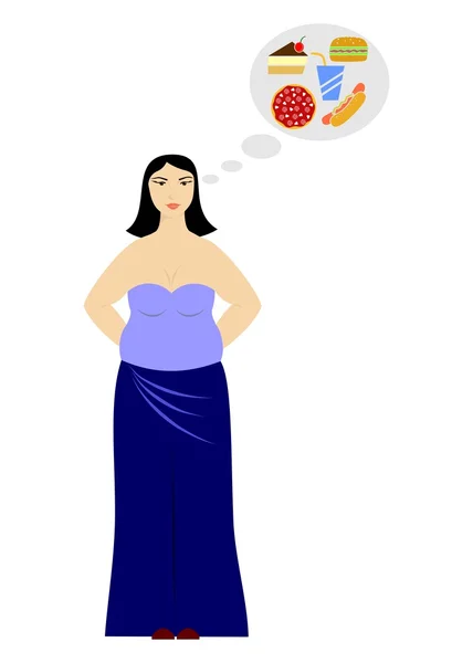 The fat woman — Stockvector