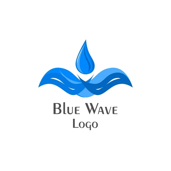 Logo ola azul — Vector de stock