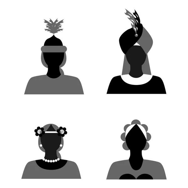 Womans nationality black — 图库矢量图片