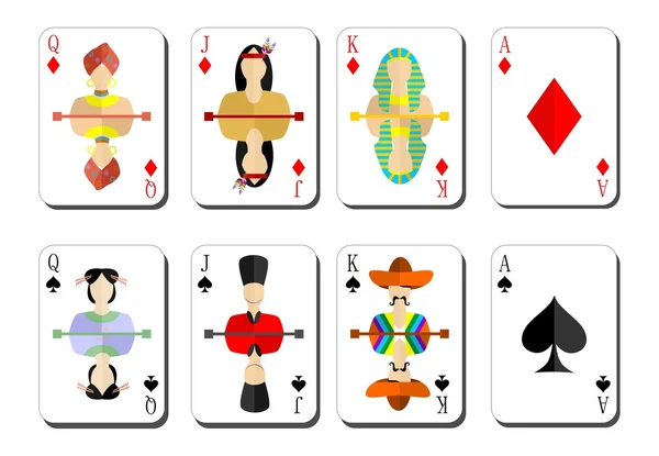 Cartes à jouer bubi pics — Image vectorielle