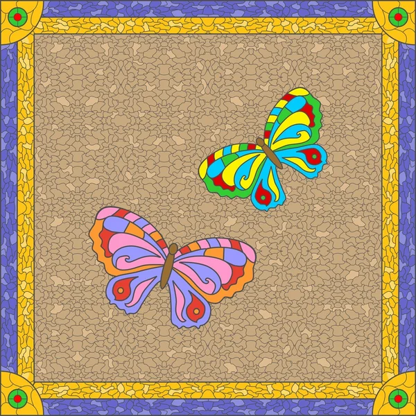 Glasmalerei-Schmetterling — Stockvektor