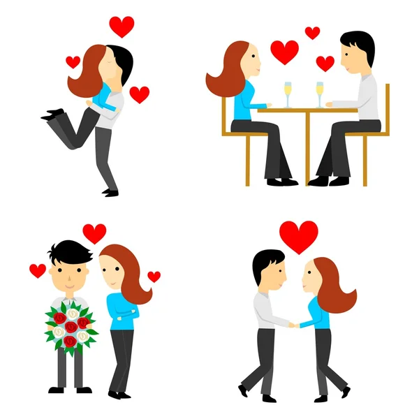 The couples in love — Stock Vector