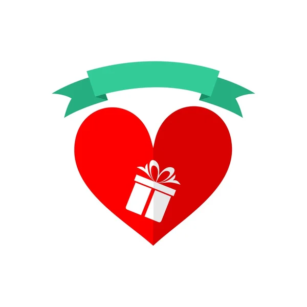 Valentijnsdag pictogram geschenk — Stockvector