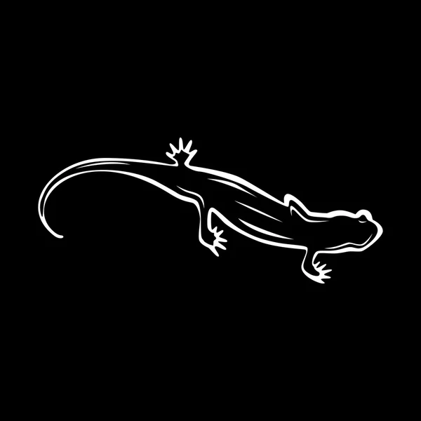 La silhouette della salamandra — Vettoriale Stock