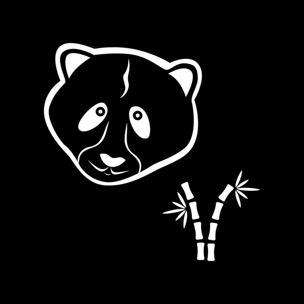 La silhouette del panda — Vettoriale Stock