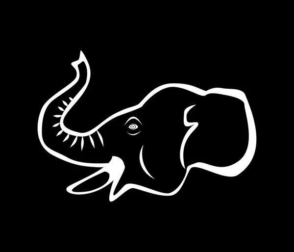 La silueta del elefante — Vector de stock