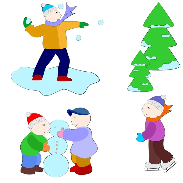 Winter and fun — Stock Vector