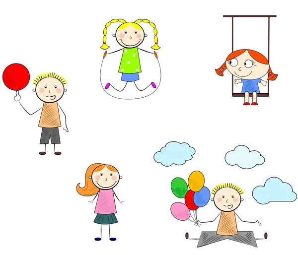Funny children set — Stock Illustration Funny children set Stock Vector