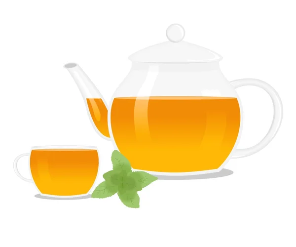 ミント紅茶 — ストックベクタ
