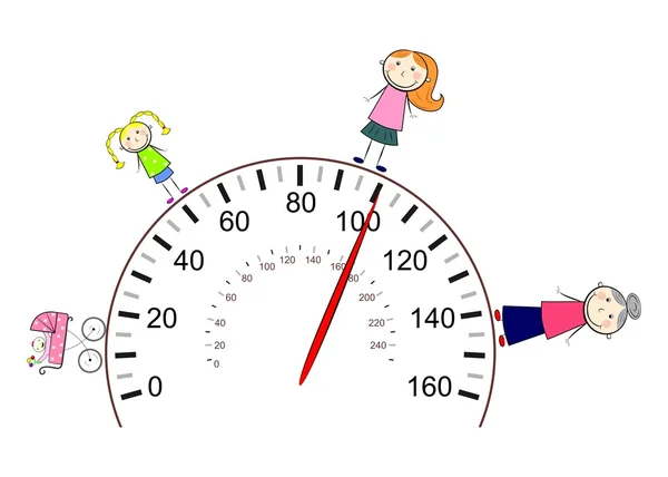 Le compteur de vitesse femme — Image vectorielle