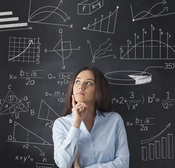 Businesswoman solving problems — Stock Photo, Image