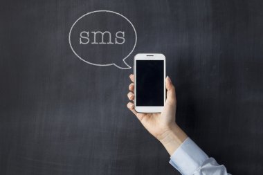 SMS konsepti üzerine yazı tahtası