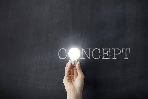 Solutions and concept on blackboard — Stock Photo, Image