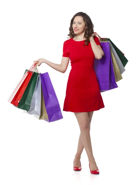 Giovane donna shopping — Foto Stock