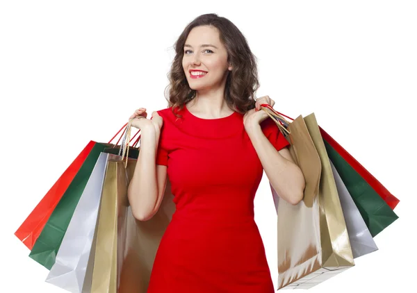 Mladá žena, nakupování — Stock fotografie