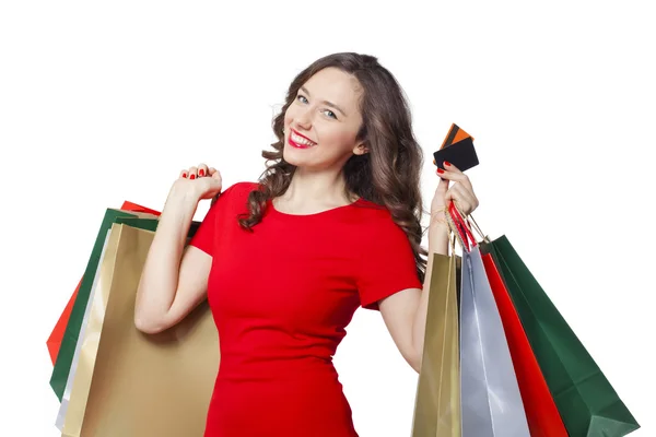 Giovane donna shopping — Foto Stock