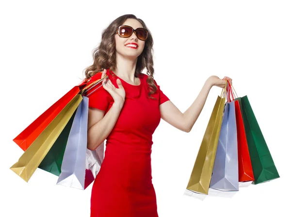 Giovane donna shopping — Foto Stock