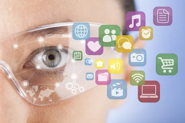 Futuristic smart glasses — Stock Photo, Image