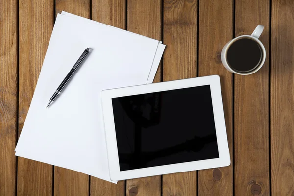 Digital Tablet On Desk — Stock Photo, Image