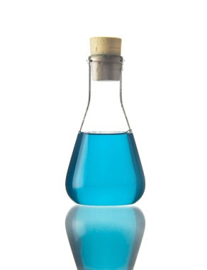 flask mavi sıvı ile