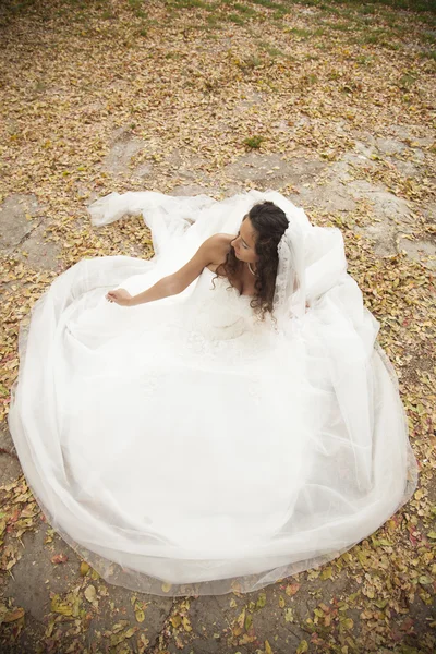 Bride on the autumn landscape — Stock Photo, Image