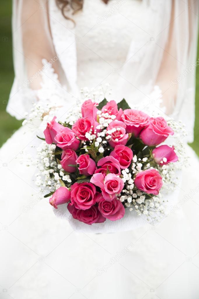 Bride and bouquet