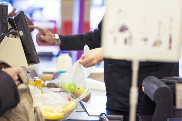 Checkout in supermarket