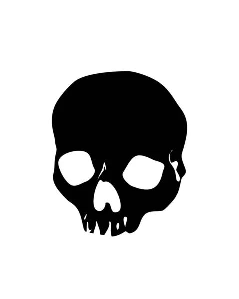 Vector Illustration Black Skull Isolated White Background Use Car Mobile — Stock Vector