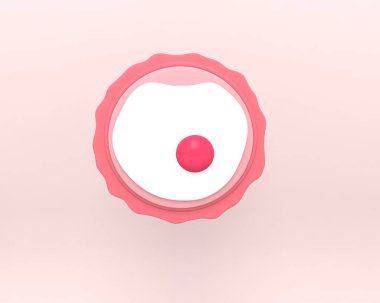 Ovule, kadın doğurganlık hücresi. Oosit. Kadın üreme sistemi, gametogenez. 3D tıbbi illüstrasyon. 