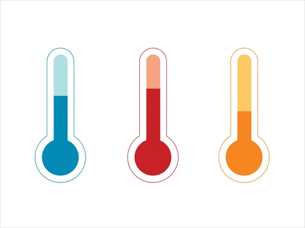 Icono Termómetros Meteorológicos Símbolo Mide Clima Caliente Cálido Frío Ilustración — Vector de stock