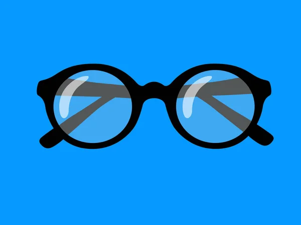 Retro Brýle Izolované Pozadí Kulaté Brýle Černými Obroučkami Dámské Pánské — Stockový vektor