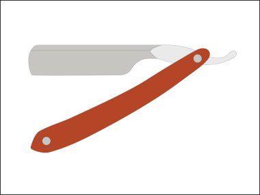 Ustura simgesi. Berber sembolü beyaz arka planda izole edilmiş. Web sitesi sayfası ve mobil uygulama tasarımı için vektör illüstrasyonu. 