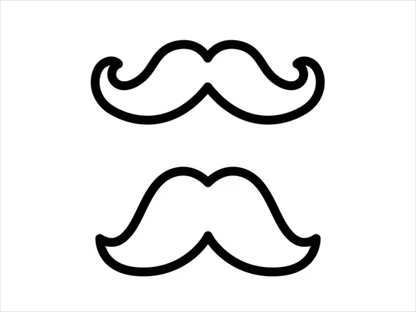 Hipster Icono Bigote Silueta Símbolo Barbero Aislada Sobre Fondo Blanco — Archivo Imágenes Vectoriales