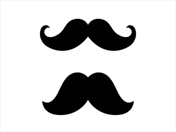 Hipster Snor Icoon Barber Symbool Silhouet Geïsoleerd Witte Achtergrond Vector — Stockvector