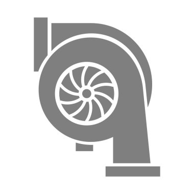 İzole edilmiş bir arkaplanda turbo şarj aleti sembolü. Vektör illüstrasyonu.